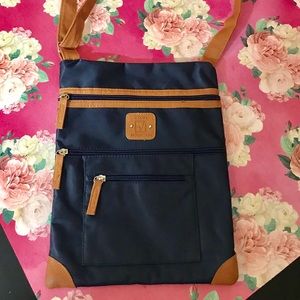 Stone Mountain Navy & Tan Nylon Crossbody